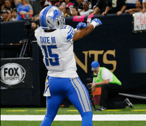 golden tate scores touchdown and prepares to perform the peoples elbow